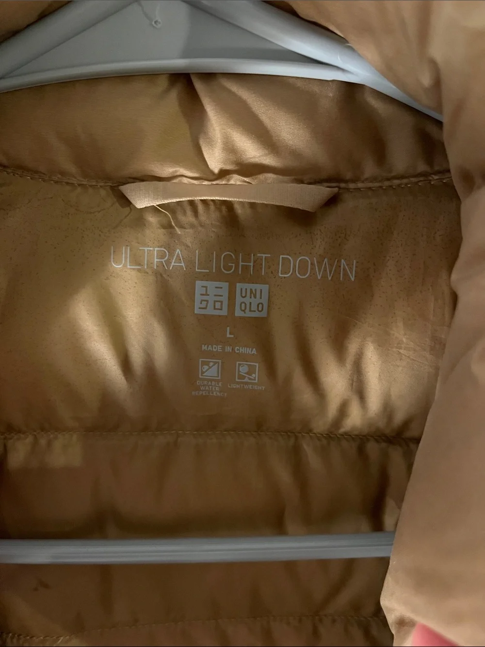 Cream/Brown Winter Puffer Coat